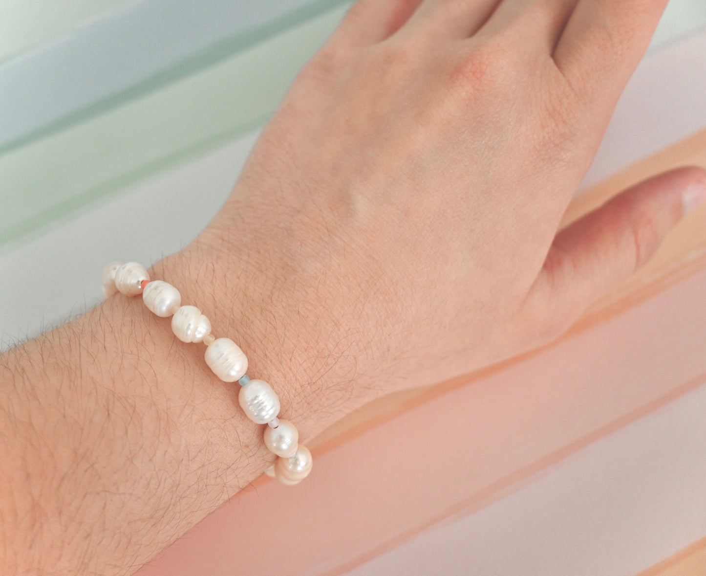 Freshwater Pearls with Pastel Beads Bracelet