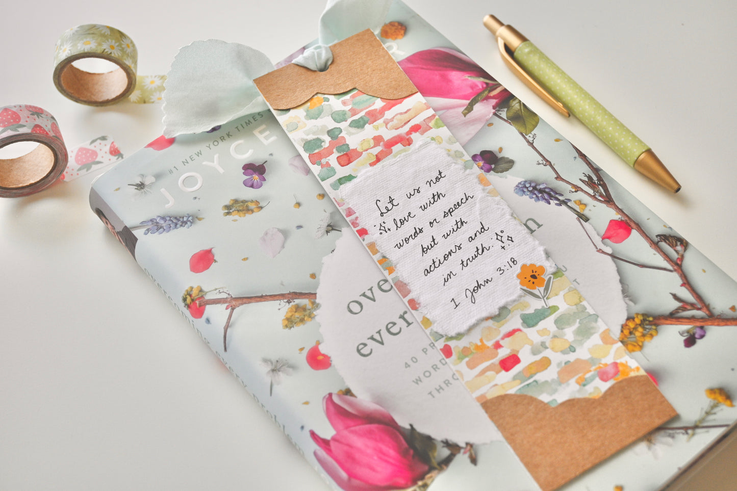 1 John 3:18 | Handmade Bookmark