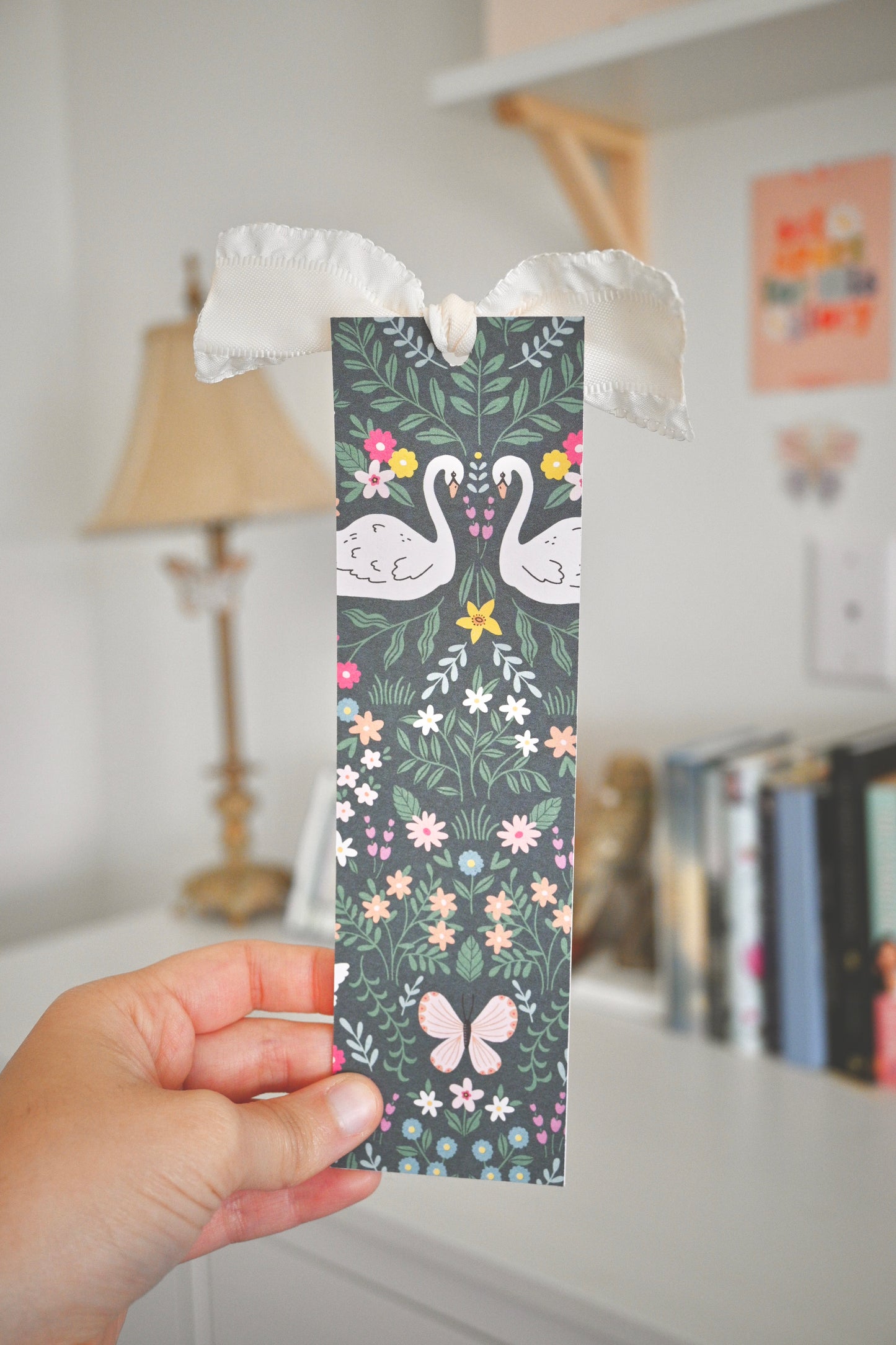 Swan & Butterflies Bookmark