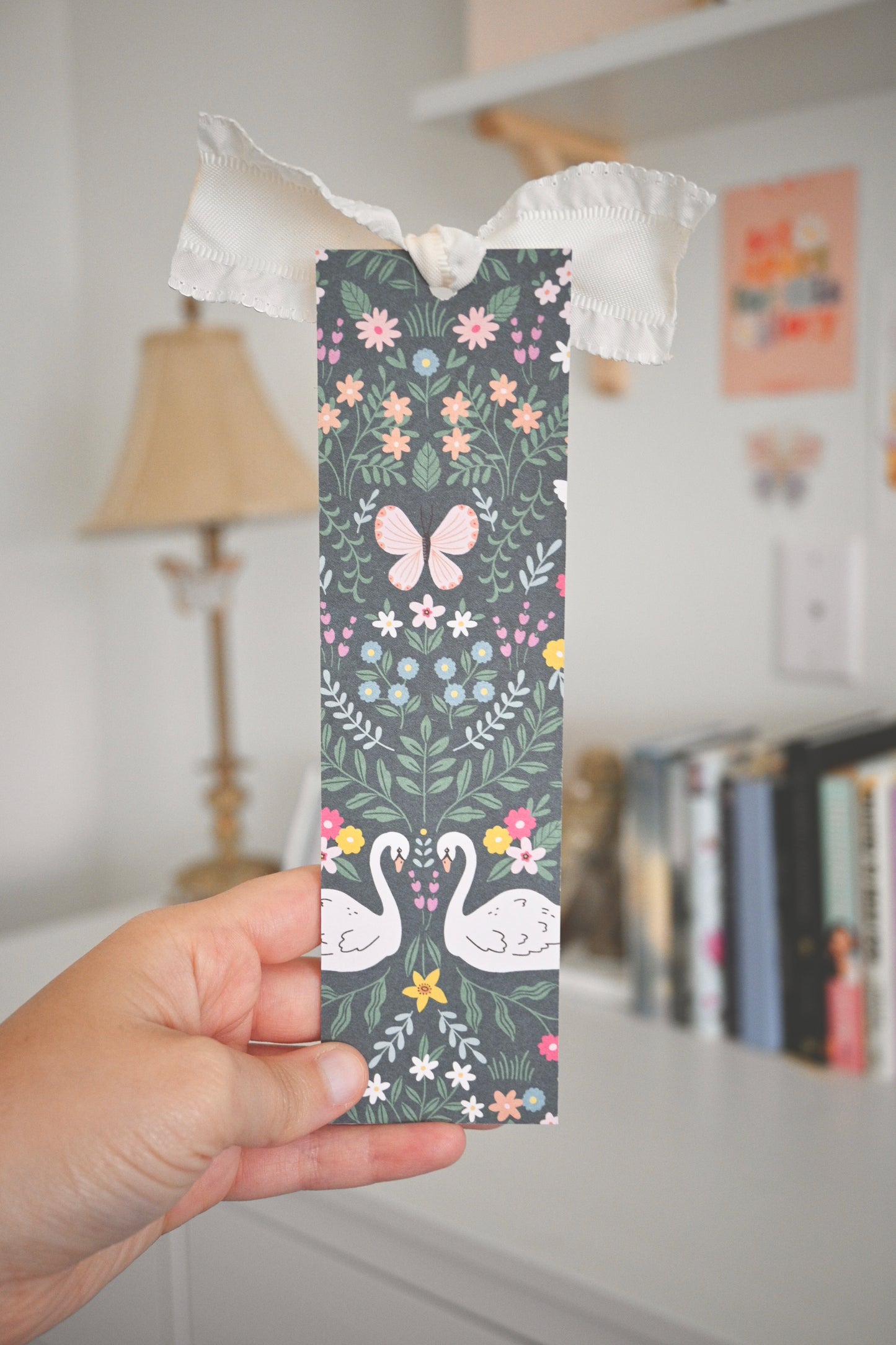 Swan & Butterflies Bookmark