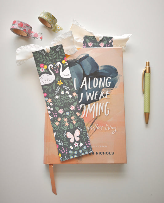 Swan & Butterflies Bookmark